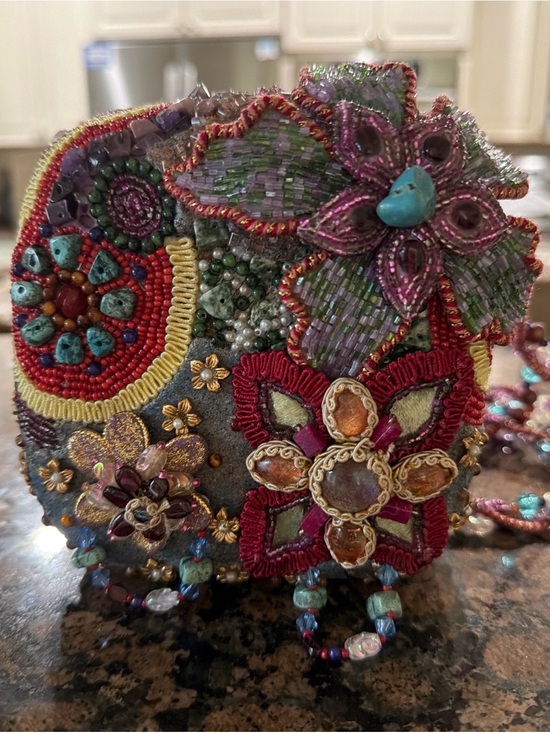 Mary frances Handbags - Embellished Beaded Floral Crossbody Bag - Multicolor
